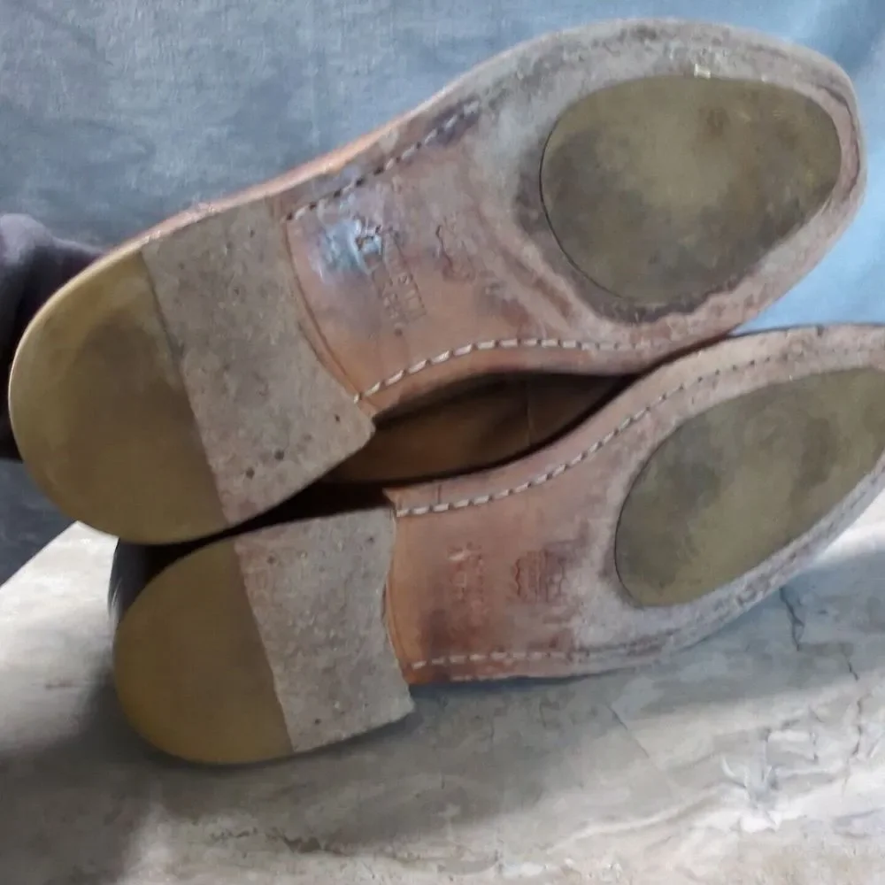 Johnston Murphy Sheepskin Medallion Toe Oxford Brown Leather 15-1760 Sz 11 M‎